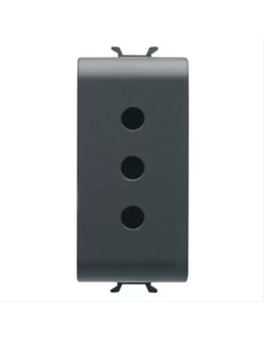Prise Gewiss 1M 2P T 10A P11 standard italien GW12201 Chorus noire