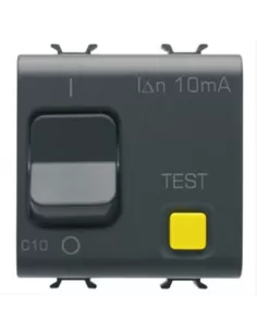 Gewiss disjoncteur à courant résiduel 1p n c10 10ma 230v gw12485 sauveteur pour réservoirs hydro chorus noir