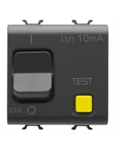 Gewiss interruttore differenziale magnetotermico 1p n c16 10ma 230v gw12488 salvavita per vasche idro chorus nero