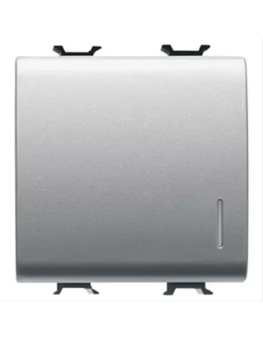 Bouton Gewiss 2m 1p na 16a éclairable gw14172 chorus titane