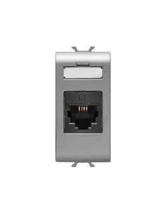 Gewiss connettore telefonico rj11 1m gw14402 chorus titanio