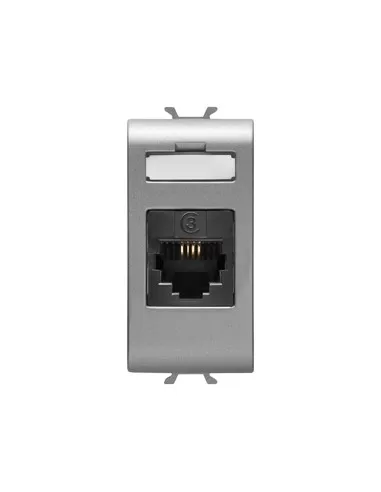 Conector telefónico Gewiss RJ11 1m GW14402 Chorus Titanio