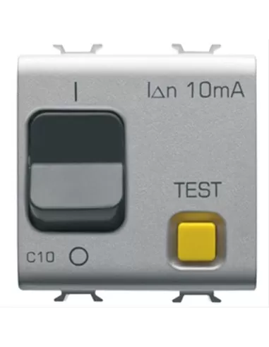 Gewiss RCCB 1p n c10 10ma 230v gw14485 chorus titane