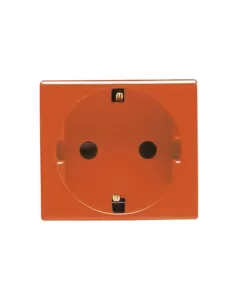 Prise Gewiss 2p t 16a norme allemande orange système gw20288 blanc