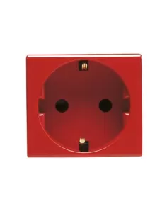 Prise Gewiss 2p t 16a standard allemand rouge système gw20297 blanc