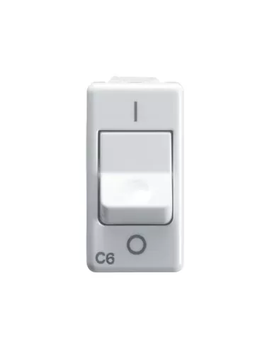 Gewiss disjoncteur automatique 1p n c6 3ka gw20434 système blanc