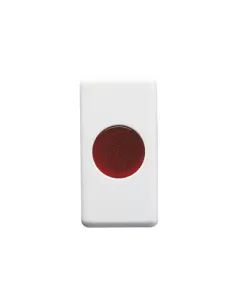 Lámpara indicadora plana Gewiss con difusor rojo gw20603 sistema blanco