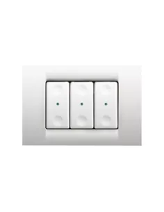 Gewiss Pulsador radiofrecuencia 3 canales, placa blanca sistema nube gw20893