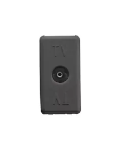 Prise TV résistive traversante Gewiss GW21229, système noir//noir