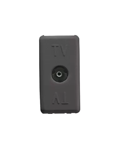 Gewiss pass-through resistive TV socket gw21229 system black//black