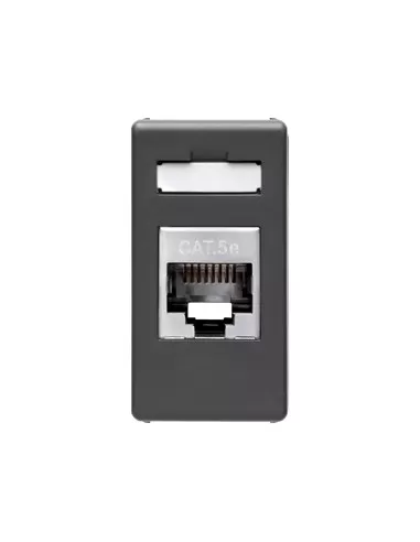 Conector de datos RJ45 Gewiss categoría 5e ftp gw21243 sistema negro//negro