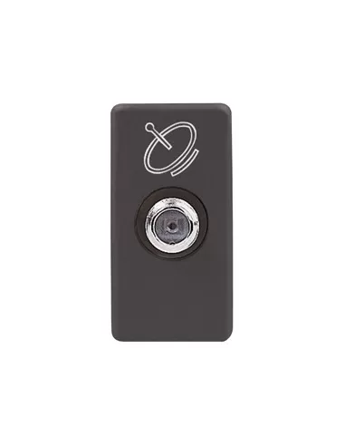 Prise TV Gewiss GW21391 // Connecteur femelle direct satellite GW21391, système noir // noir