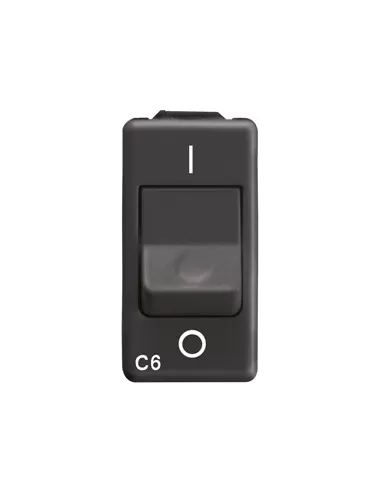 Disjoncteur automatique Gewiss 1P N C6 3KA 230V GW21434, système noir