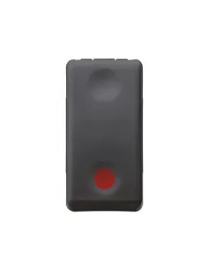 Bouton Gewiss 1p nc aux na red-stop système gw21523 noir//noir