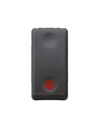 Botón Gewiss 1p nc aux na rojo-stop gw21523 sistema negro//negro
