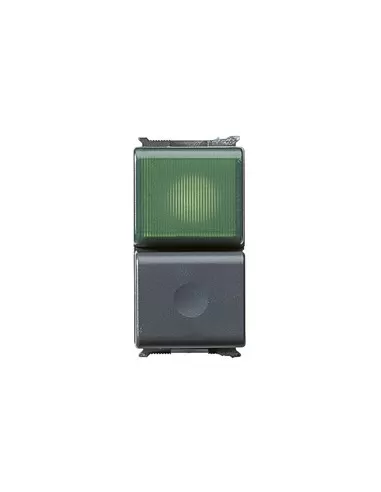 Gewiss single-pole push button na 16a with green diffuser gw30029 playbus