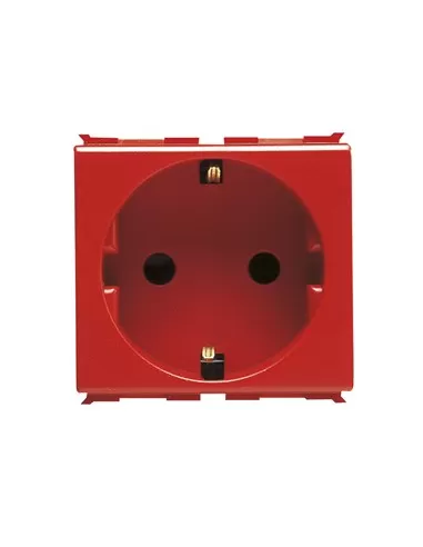Gewiss 2p t 16a socket German standard red gw30322 playbus