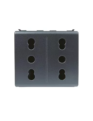 Gewiss 2-pole 16A dual-purpose multiple socket outlet gw30323 playbus
