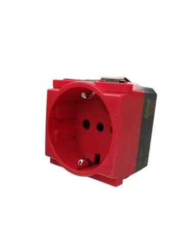 Vimar 17039.R Prise 2P T 16A P30 Rouge 2 Modules Série 17039 R Idée Réduite