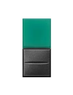 Bticino hs4038v//230 axolute scuro pulsante no   spia verde 230v 1 modulo