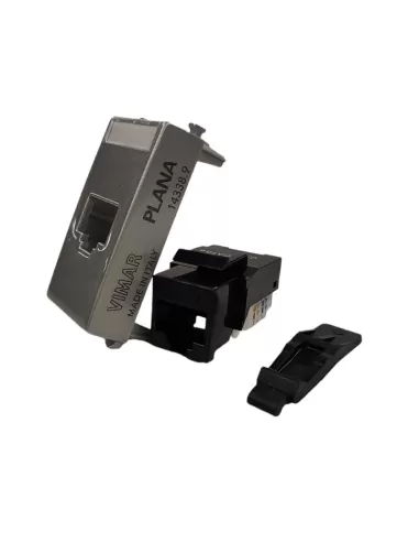 Vimar 14338.9.SL Netsafe Cat5E UTP Argent RJ45 Série Plana