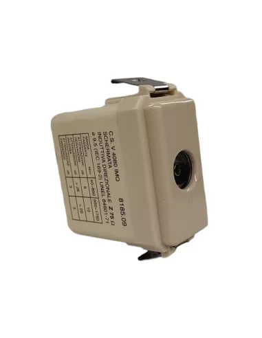 Vimar 08185.09 Prise TV blindée à fiche traversante 9,5 mm IEC, série 8000