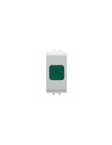 Module de la série Chorus Gewiss, voyant vert d'avertissement 1 blanc, référence GW10622