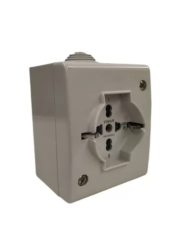Vimar 12135 Vimar Toma Protegida Sicur Unel 16A 250V C/Tapa Ip20