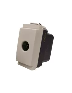 Vimar 17051.B White Coaxial Through-Cable TV Socket Reduced Module compatible only with 2-module supports
