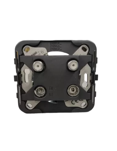 Vimar 17059.V02 Prise de dérivation 4 prises Gris, 2 modules réduits compatible uniquement avec les supports 2 modules
