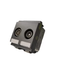 Vimar 17070.05 Coaxial Socket 2 Male/Female Outputs Grey Idea Reduced Module compatible only with 2-module supports