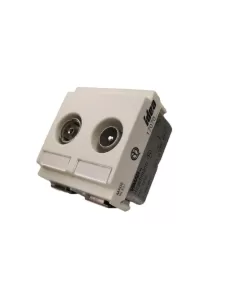 Vimar 17070.05.B Toma Coaxial Derivada 2 Salidas Mas/Fem Blanco Idea Módulo Reducido compatible solo con soportes de 2 módulos