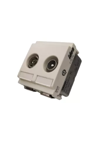 Vimar 17070.05.B Coaxial Socket 2 Male/Female Outputs White Idea Reduced Module compatible only with 2-module supports