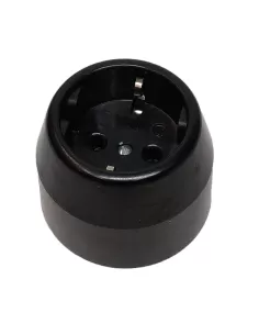 Vimar 01090 2P T Prise murale allemande en résine noire