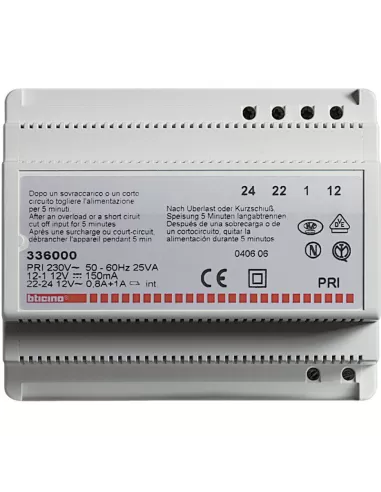 Bticino 336000 analog audio power supply
