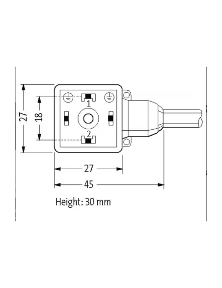 Murr elektronik 7000180212360500 msud electrov connector form a18 mm with cable