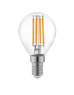 Ampoule LED à filament sphérique décorative Duralamp LFP454, 4 W, culot E14, 2700 K, lumière chaude transparente