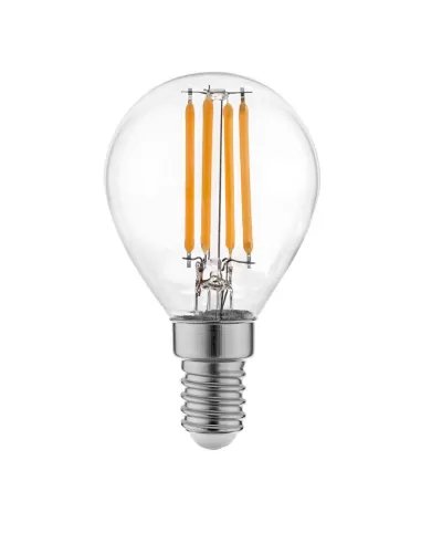 Duralamp lfp454 Deko-Glühbirne, LED-Kugelfilament, 4 W, E14, 2700 K, transparentes warmes Licht