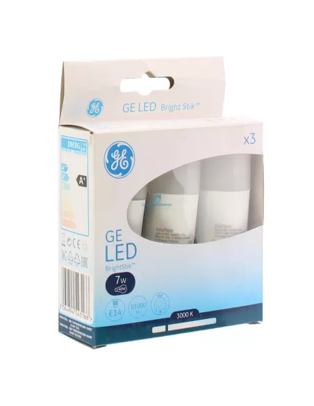 Ge Lighting 93047281 Led 7/stik/830/100-240/e14/f lampe LED tubulaire e14 7w 3000°k (boîte 3 pcs)