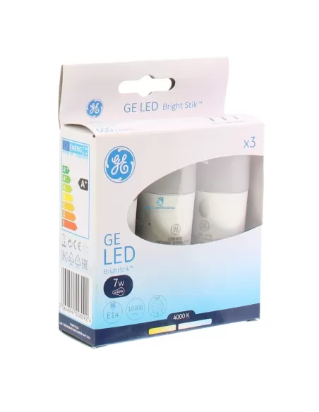 Ge Lighting 93047524 Led 7/stik/840/100-240/e14/f (boîte 3 pcs) lampe LED tubulaire e14 7w 4000°k