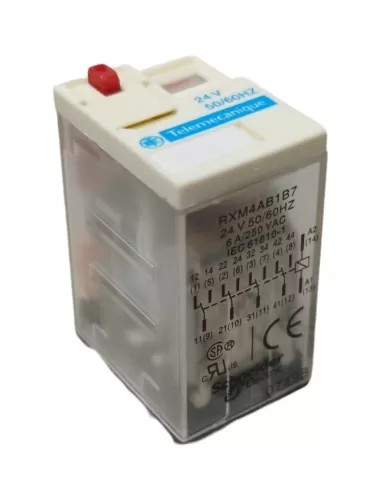 Schneider rxm4ab1b7tq miniature relay 4 co 24 v ac