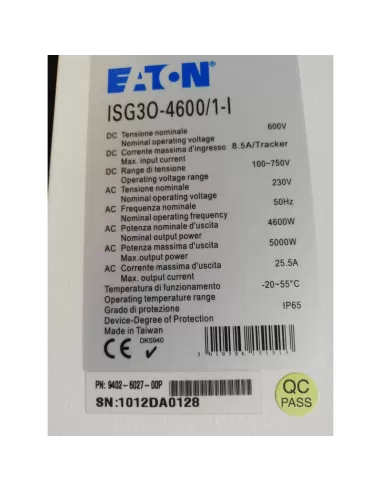 Eaton 134834 Isg3o-4600/1-i 4600w IP65 photovoltaic inverter