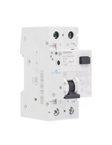 Siemens 5su13560kk10 Differential-Leistungsschalter 1p+n 10a 6ka Kurve B 30ma AC
