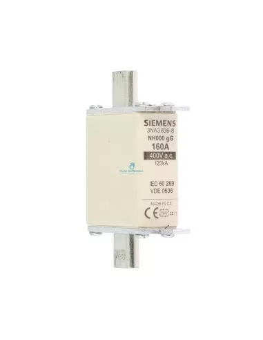 Fusible Siemens 3NA38368 NH 000 GL/GG 160 A 400 V CA