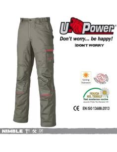 Pantalon de travail tactique U-power dw084ds, coloris sable du désert - taille 56