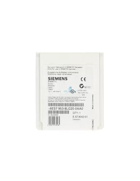 Siemens 6es79538lg200aa0 tarjeta micro memoria s7, 128kb
