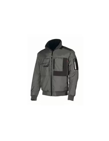 U-power hy108gg mate grey graphite work bomber jacket with detachable sleeves - s -