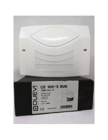 Duevi ce100-3 bus 48-bit burglar alarm control panel - 100 radio zones - 3 wired zones - GSM