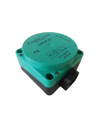 Capteur capacitif Pepperl Fuchs CJ40-FP-A2-P1, n° de série 40 mm, 10-60 Vcc, PNP, 4 fils, IP65