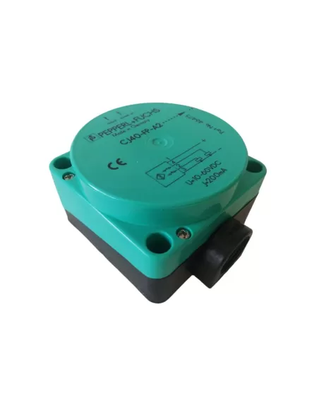 Capteur capacitif Pepperl Fuchs CJ40-FP-A2-P1, n° de série 40 mm, 10-60 Vcc, PNP, 4 fils, IP65